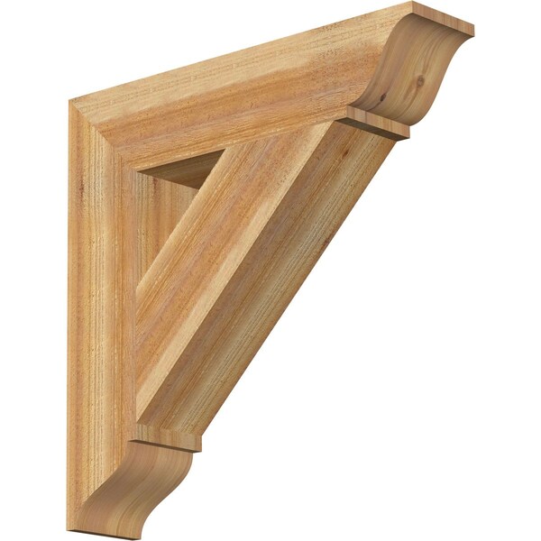 Ekena Millwork Traditional Traditional Rough Sawn Bracket, Western Red Cedar, 6"W x 28"D x 28"H BKT06X28X28TRA01RWR - main
